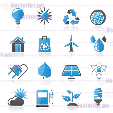 Ecology, nature and environment Icons -vector icon set