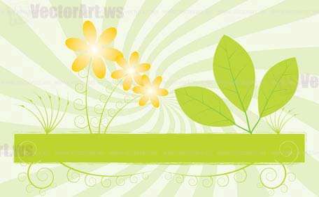 spring background with leafs - vector illustration