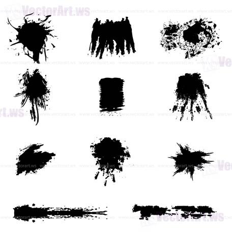 set of grunge vector