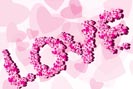 Valentine Background with caption love - vector illustration