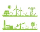 abstract ecology, industry and nature background - vector illustration