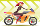 Beautiful biker girl  - vector illustration