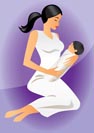 mother with child - vector illustration