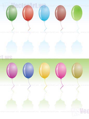 party design; ballons, confetti, vibrant colors - vector illustration