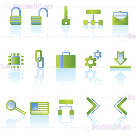 reflect security icons - vector icon set