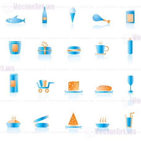 shop, food and drink icons - vector icon set