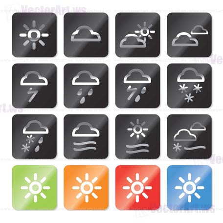 Weather and nature icons - vector icon set