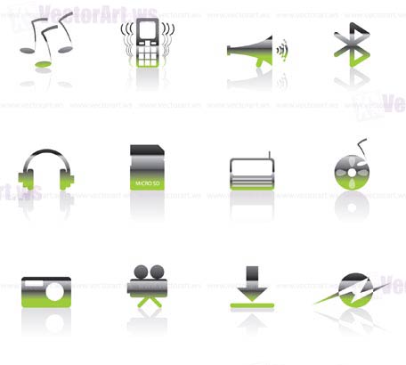 mobile phone  performance icons - vector con set