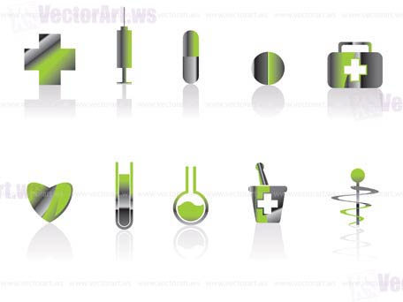 Medical and healt care Icons - vector icon set