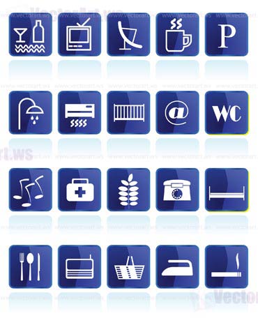 Hotel and Motel  Icons - vector icon set