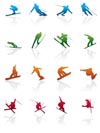 ski and snowboard icon  - vector icon set