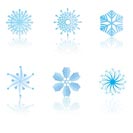 beautiful cold crystal gradient snowflakes - vector illustration.