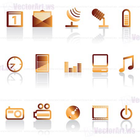 mobile phone icon performance - vector icon set