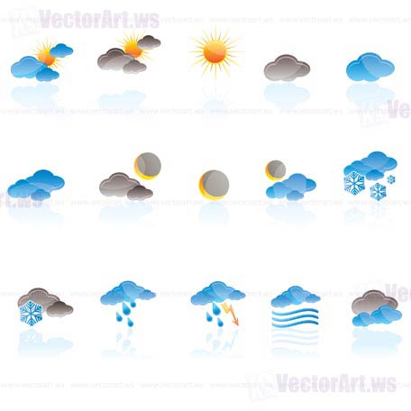 Weather icon set - vector illustration