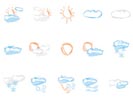 Aquarelle Paint Weather Icon Set