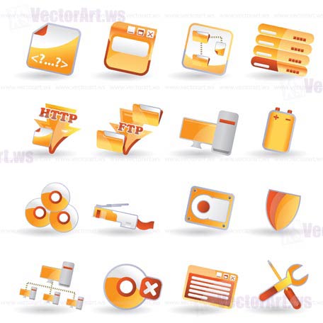 16 Detailed Internet Icons - vector icon set