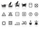 Laundry and Textile Care Symbols - vector icon set