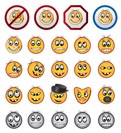 different kinds of Smiling faces icons - vector icon set
