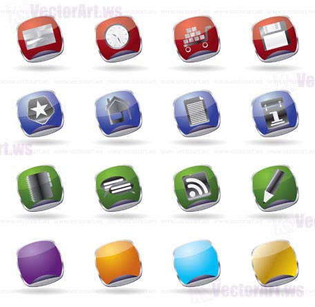 internet glass vector icon set