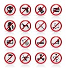 Prohibition Sign and icons - Vector Icon Set