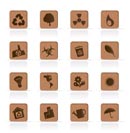 Wooden Ecology icons - Vector Icon Set