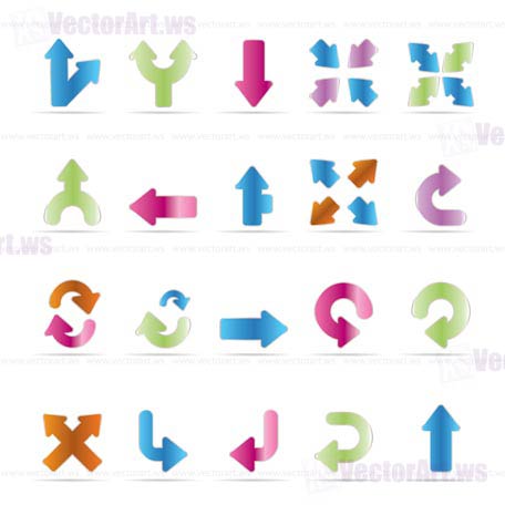 Application, Programming, Server and computer icons - Arrows - vector Icon Set 3