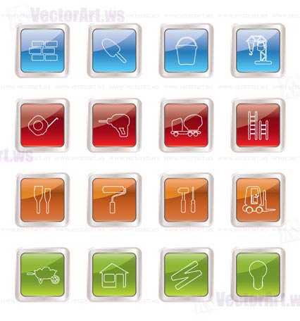 Construction and Building Icon Set. Easy To Edit Vector Image.