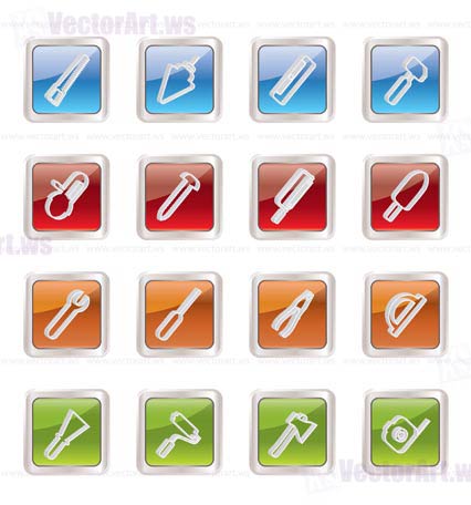 Construction and Building Tools icons - Vector Icon Set